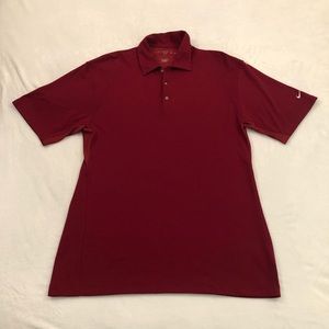 Nike Golf Swoosh Logo Burgundy Red Essential Casual Polo Shirt Mens Size XL